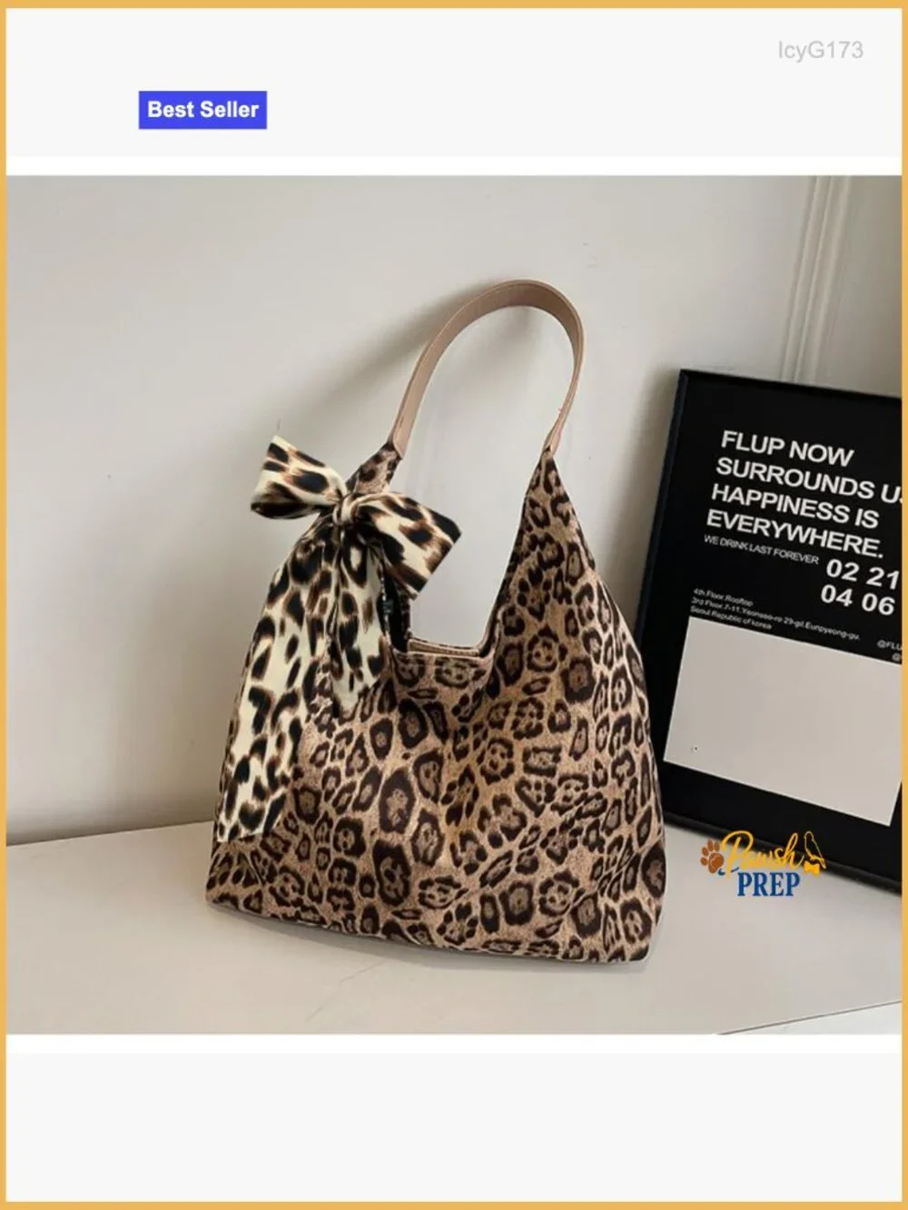 Suede Leopard Tote Bag Hobo Shoulder Purse Large Capacity Work Handbag